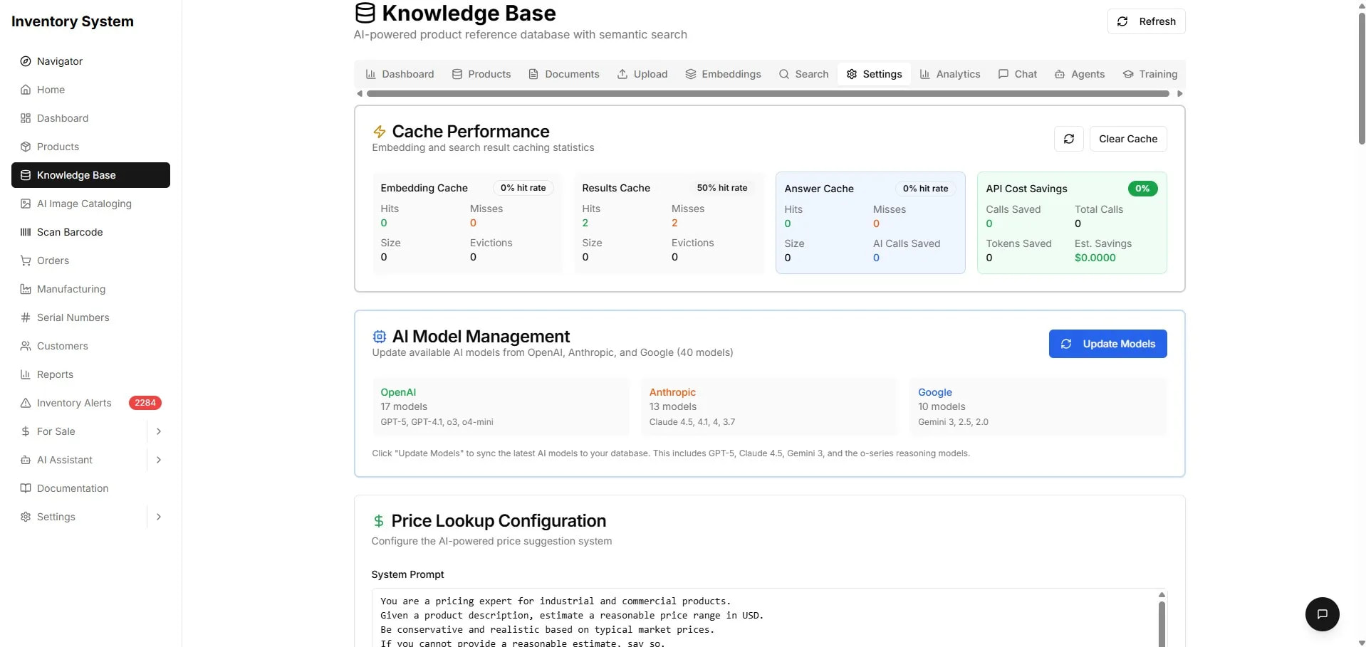 Knowledge Base — retrieval and answer-extraction configuration.