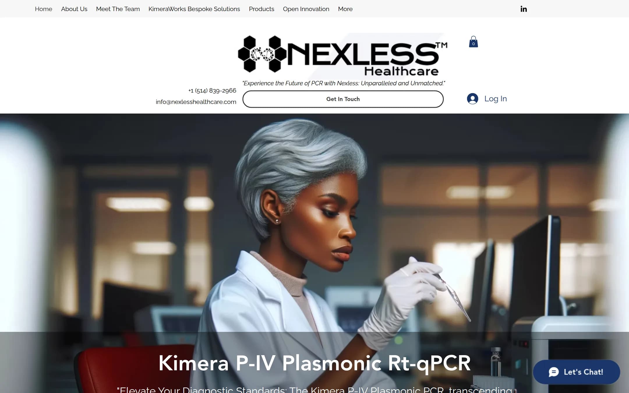 NEXLESS Healthcare website — Kimera P-IV Plasmonic RT-qPCR