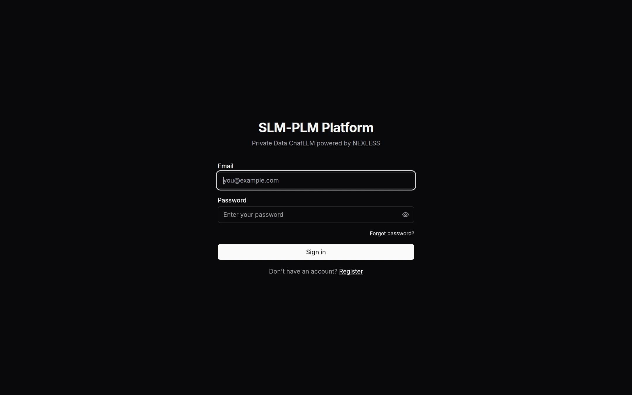 Kira — SLM-PLM Platform — Private-data ChatLLM powered by NEXLESS — your documents, your models, your infrastructure